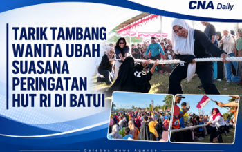 Tarik Tambang Wanita Ubah Suasana Peringatan Jelang Hut RI di Batui